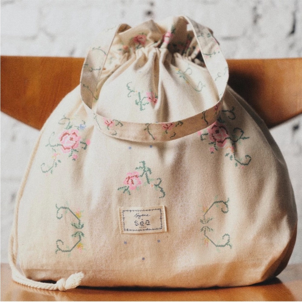 Sézane x Sea NY Canvas Drawstring tote bag